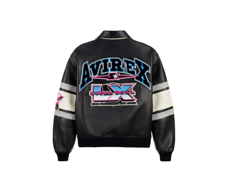 Avirex avirex x starter super bowl lx leather jacket in black - photo 2