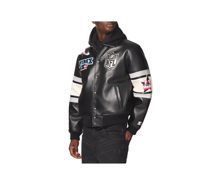 Avirex avirex x starter super bowl lx leather jacket in black - photo 4