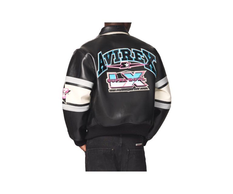 Avirex avirex x starter super bowl lx leather jacket in black - photo 5