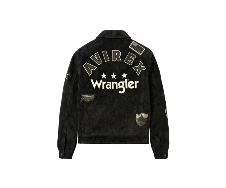 Avirex avirex x wrangler suede trucker jacket in black - photo 2