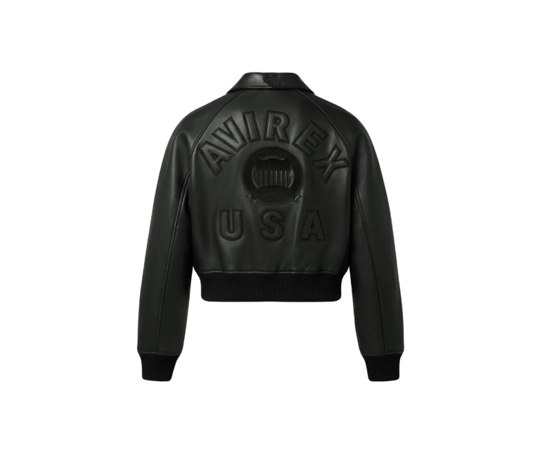 Avirex cropped icon jacket in triple black - photo 2