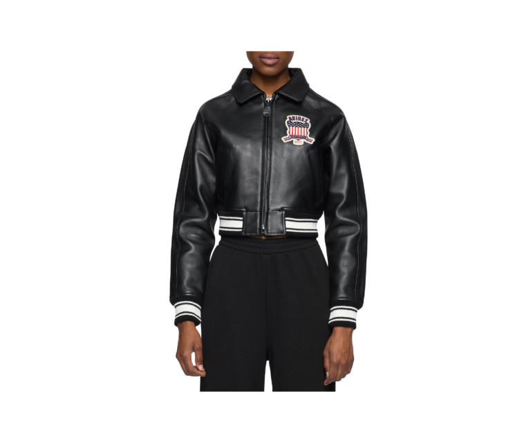 Avirex cropped icon jacket in jet black - photo 3