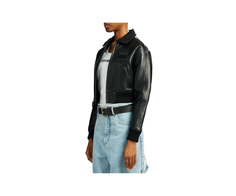 Avirex cropped icon jacket in triple black - photo 4