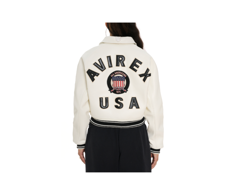 Avirex cropped icon jacket in snow white - photo 4