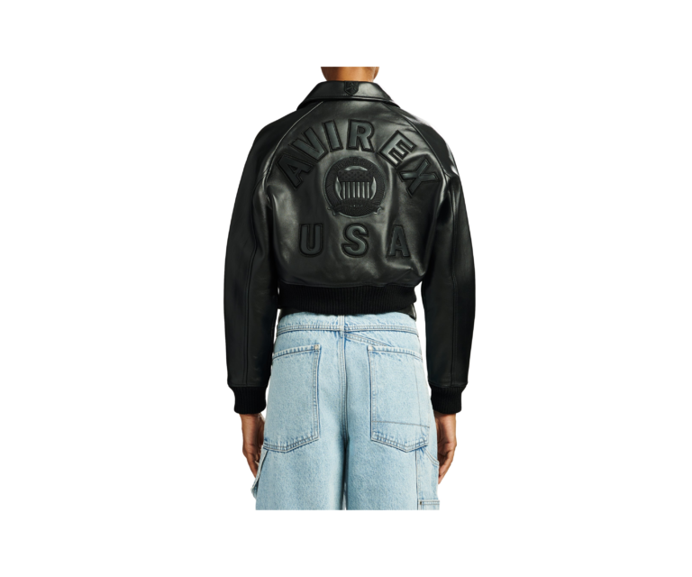 Avirex cropped icon jacket in triple black - photo 5