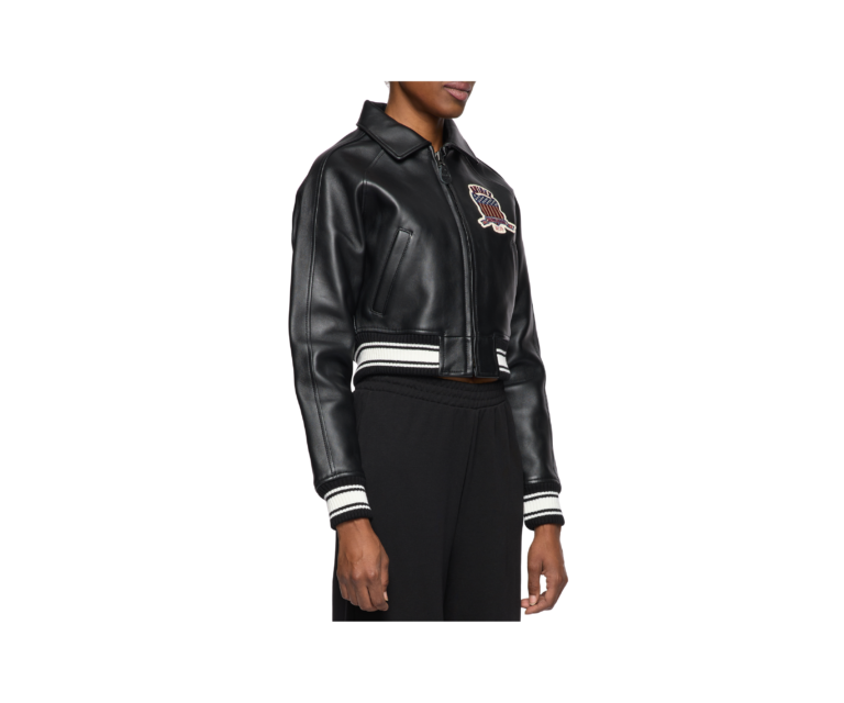 Avirex cropped icon jacket in jet black - photo 6