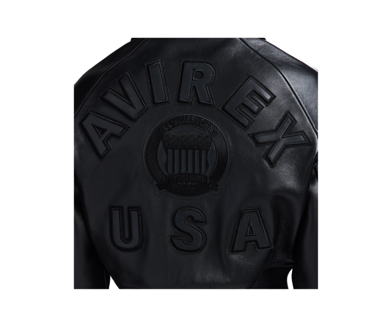 Avirex cropped icon jacket in triple black - photo 8