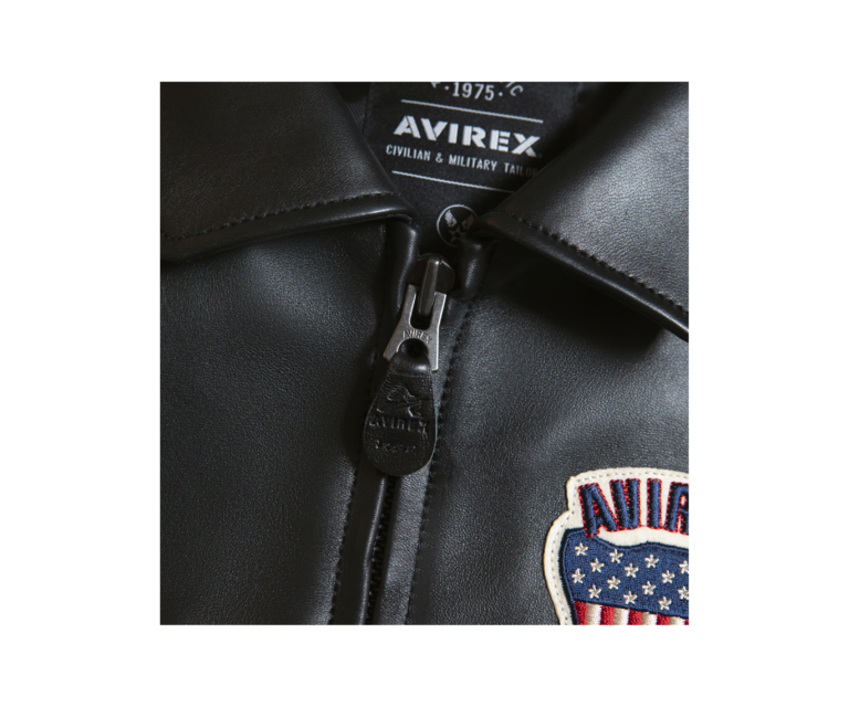 Avirex cropped icon jacket in jet black - photo 8