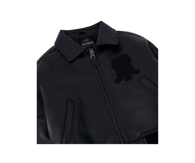 Avirex cropped icon jacket in triple black - photo 9