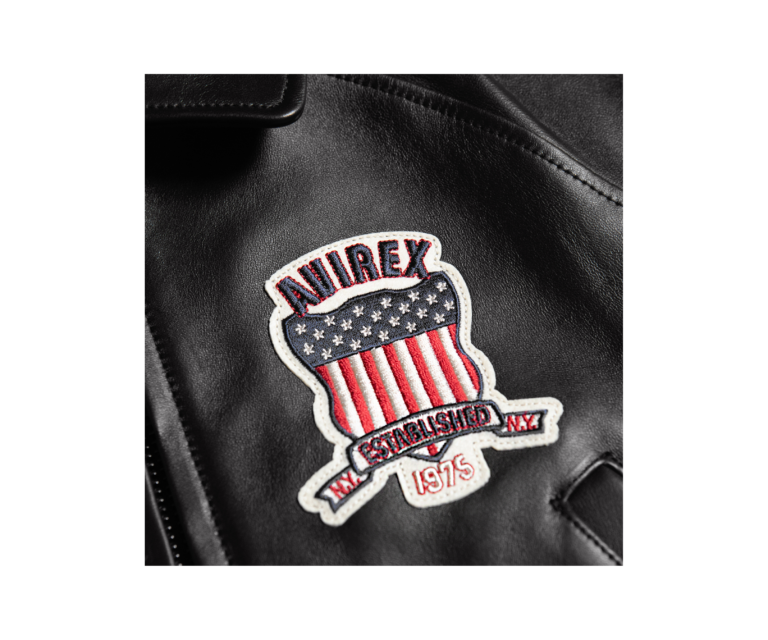 Avirex cropped icon jacket in jet black - photo 9