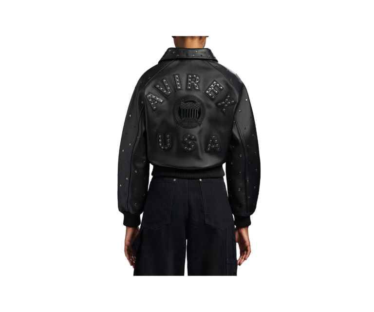 Avirex cropped studded icon jacket in black - photo 4