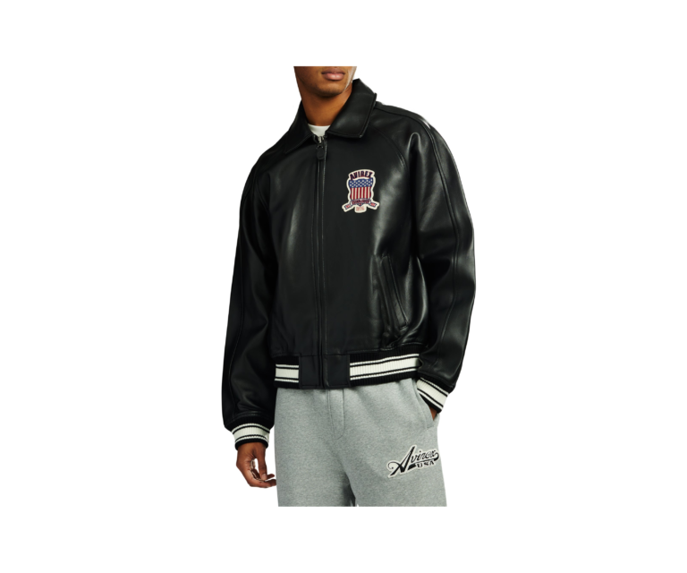 Avirex icon jacket in jet black - photo 4
