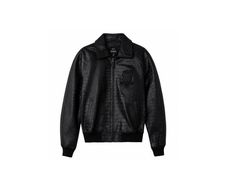 Avirex limited edition croc icon jacket in black - photo 1