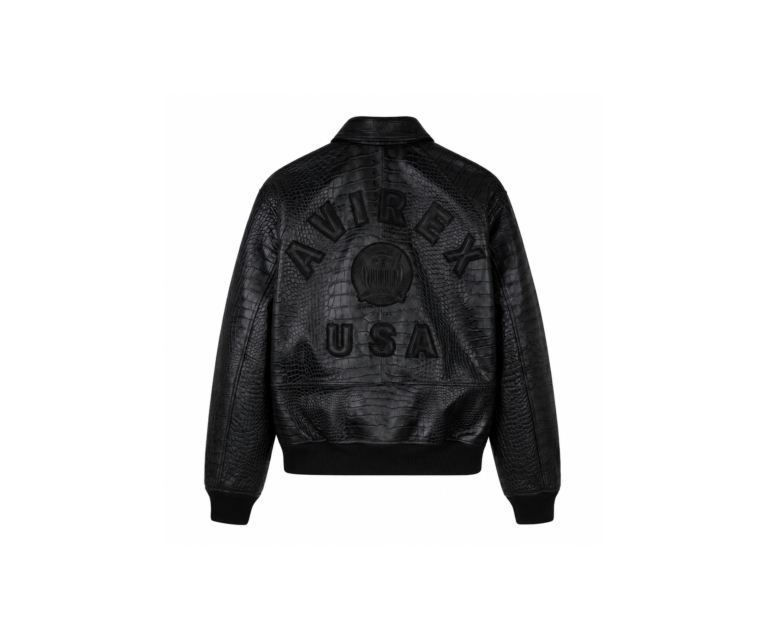 Avirex limited edition croc icon jacket in black - photo 2