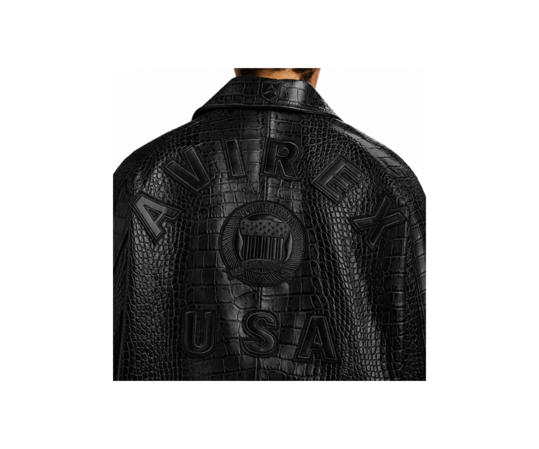 Avirex limited edition croc icon jacket in black - photo 7