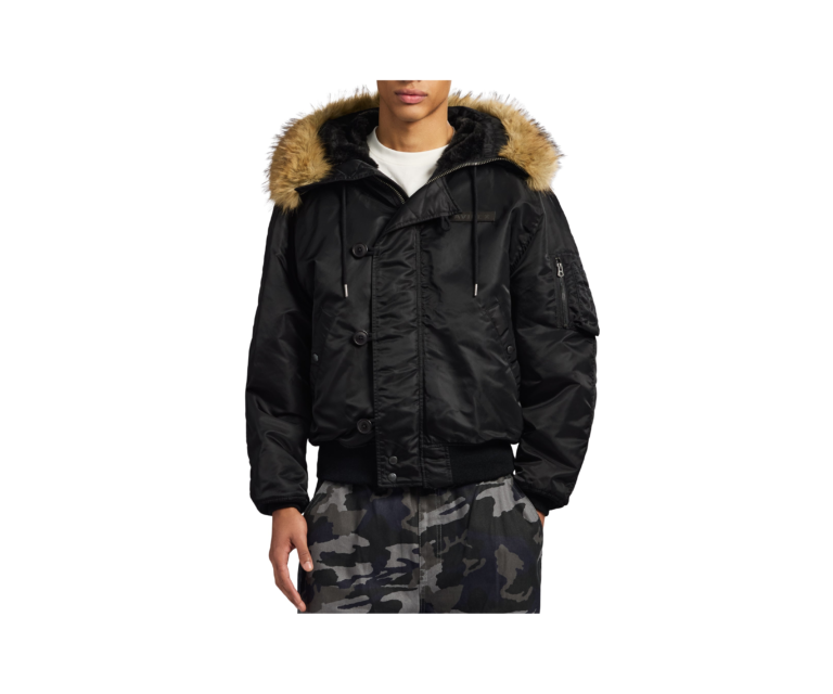 Avirex n-2b snorkle flight bomber jacket in black - photo 3