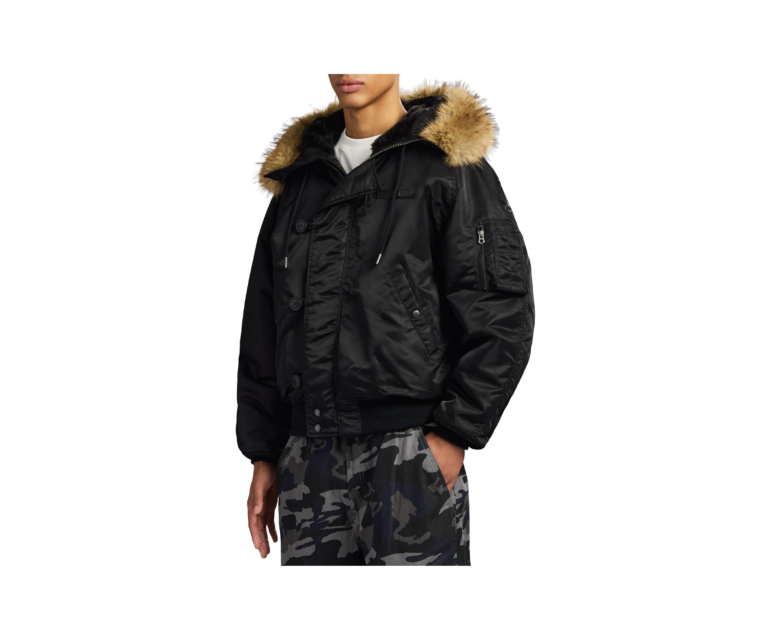 Avirex n-2b snorkle flight bomber jacket in black - photo 5