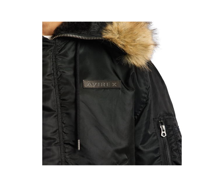 Avirex n-2b snorkle flight bomber jacket in black - photo 7