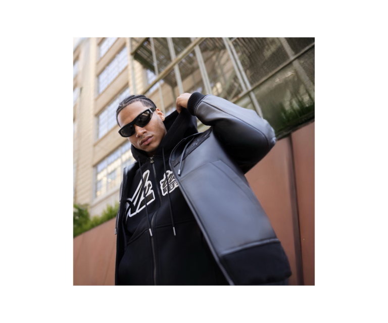 Avirex script nappa leather hoodie in black - photo 11