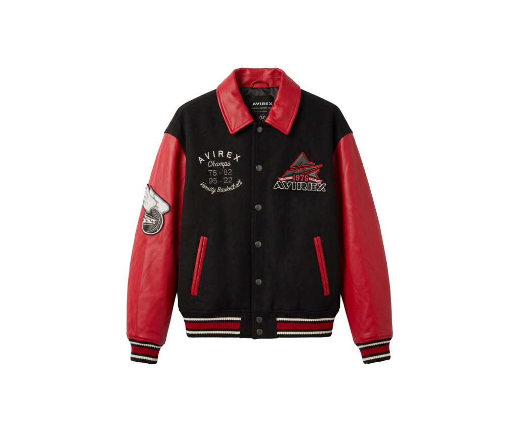 Avirex Team Eagle Wool Leather Jacket – Black