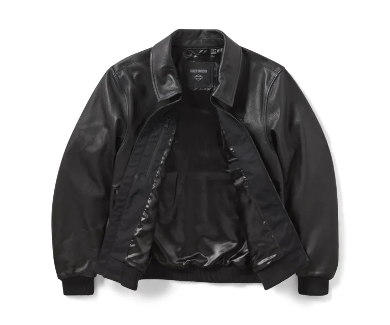 Harley-Davidson Men's A-2 Leather Flight Riding Jacket in Harley Black, product image 3.