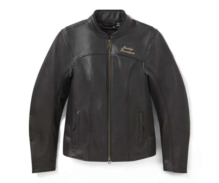 Harley-Davidson Women's Winged Bling Leather Riding Jacket in Harley Black, product image 1.