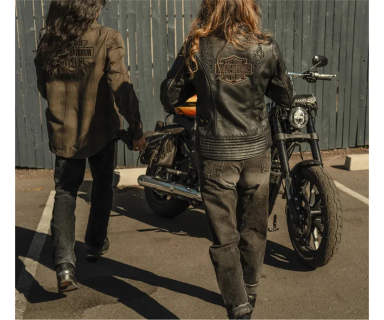 Harley-Davidson Women's Winged Bling Leather Riding Jacket in Harley Black, product image 10.
