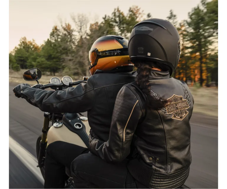 Harley-Davidson Women's Winged Bling Leather Riding Jacket in Harley Black, product image 12.