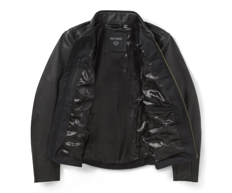 Harley-Davidson Women's Winged Bling Leather Riding Jacket in Harley Black, product image 3.