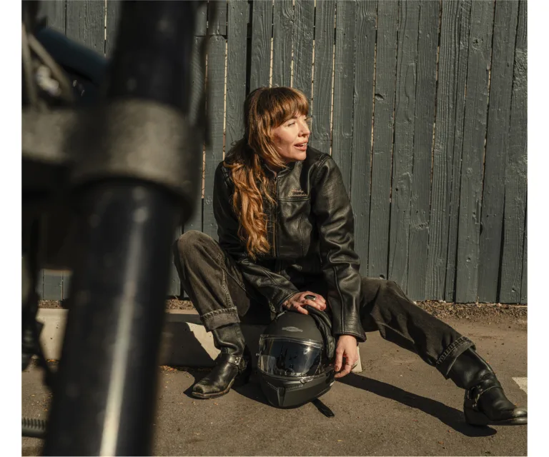 Harley-Davidson Women's Winged Bling Leather Riding Jacket in Harley Black, product image 4.