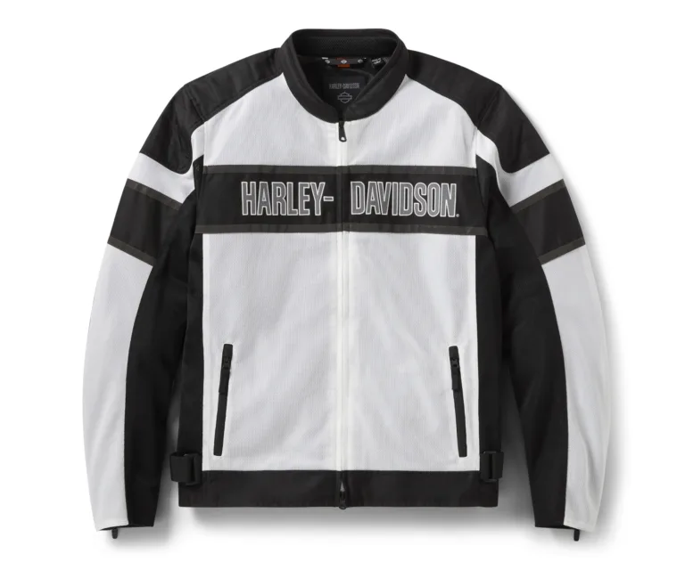 Harley-Davidson Men's H-D Trenton Mesh Riding Jacket in Colorblock - Birch & Harley Black, product image 1.
