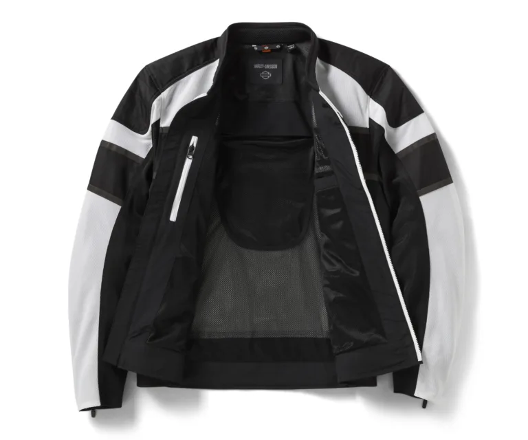 Harley-Davidson Men's H-D Trenton Mesh Riding Jacket in Colorblock - Birch & Harley Black, product image 2.