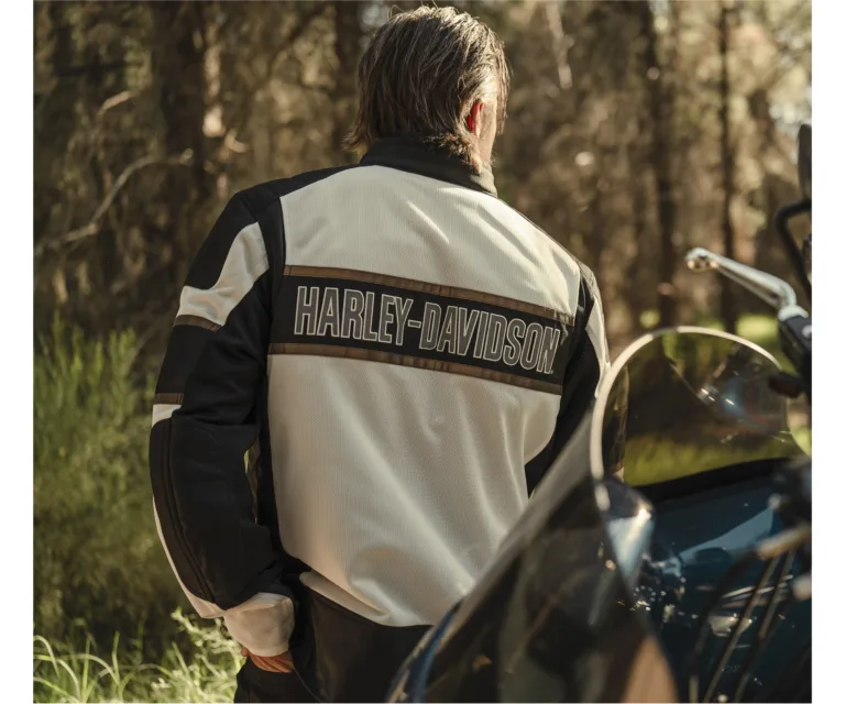 Harley-Davidson Men's H-D Trenton Mesh Riding Jacket in Colorblock - Birch & Harley Black, product image 4.