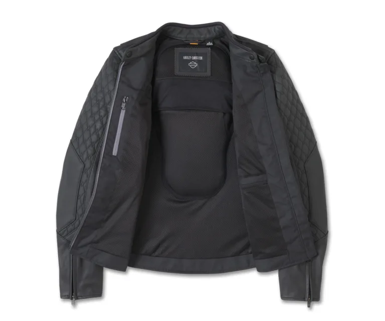 Harley-Davidson Women's Willie G Skull Graphic Leather Riding Jacket in Harley Black, product image 3.