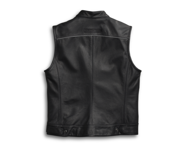 Harley-Davidson Men's Foster Leather Vest in Black, product image 2.