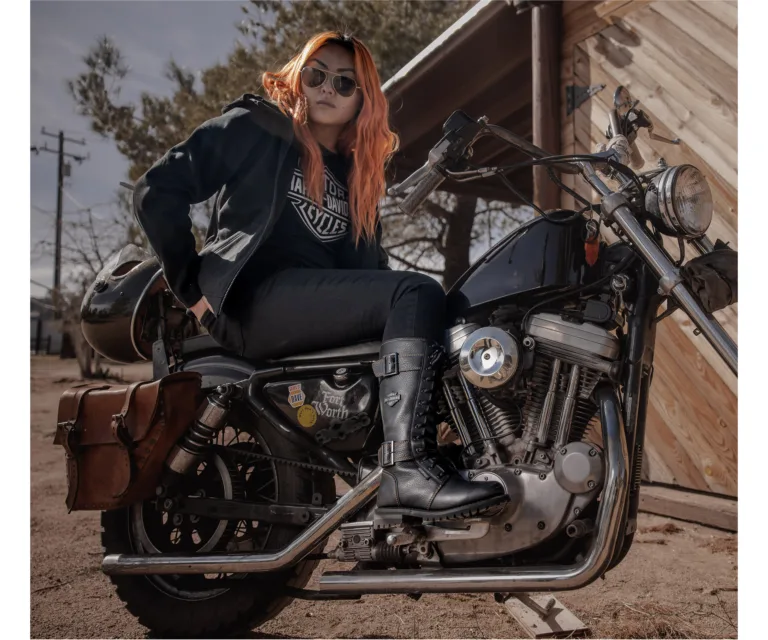 Harley-Davidson Women's Belhaven Waterproof Riding Boot in Black, product image 4.