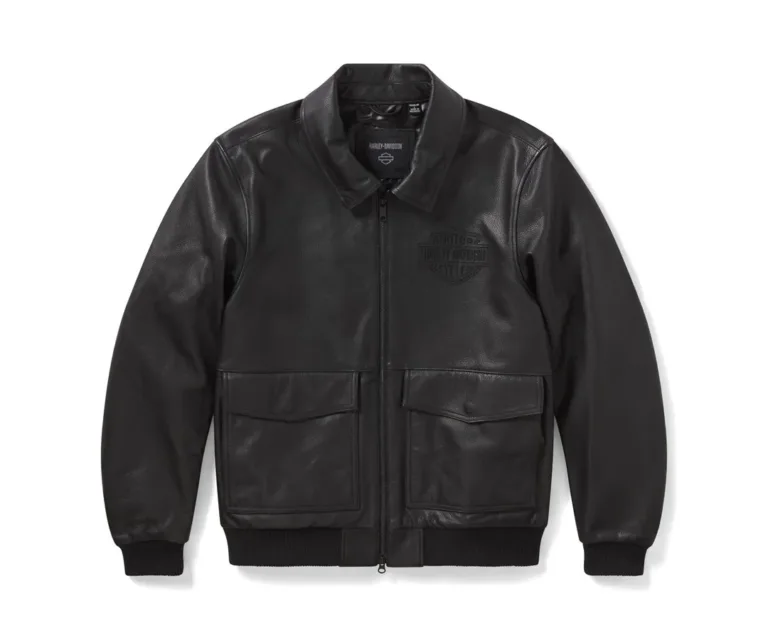 Harley-Davidson Men's A-2 Leather Flight Riding Jacket in Harley Black, product image 1.