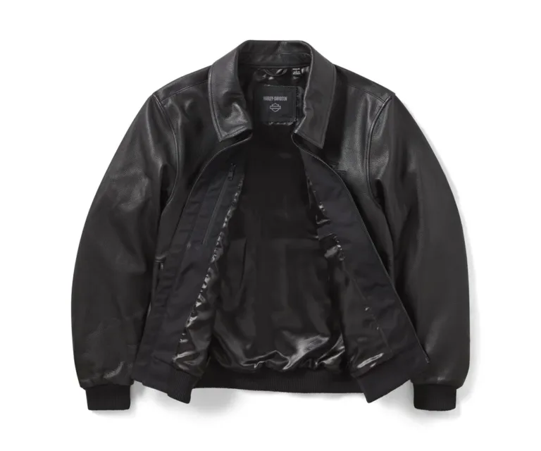 Harley-Davidson Men's A-2 Leather Flight Riding Jacket in Harley Black, product image 3.