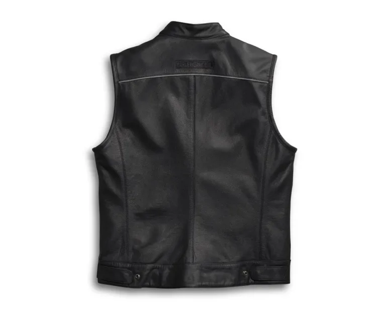 Harley-Davidson Men's Foster Leather Vest in Black, product image 2.
