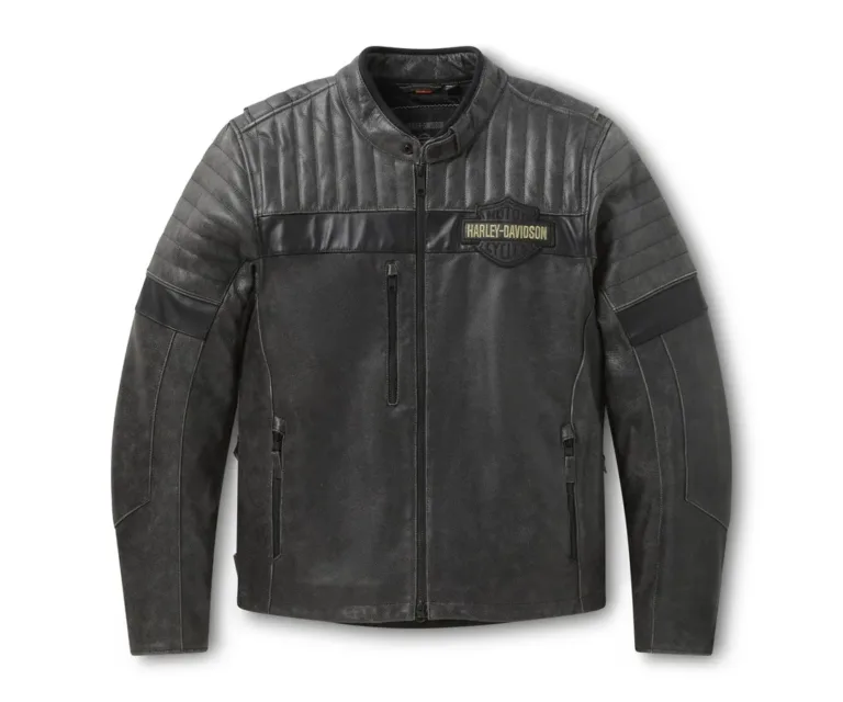 Harley-Davidson Men's H-D Passing Link III Leather Jacket in Harley Black, product image 1.