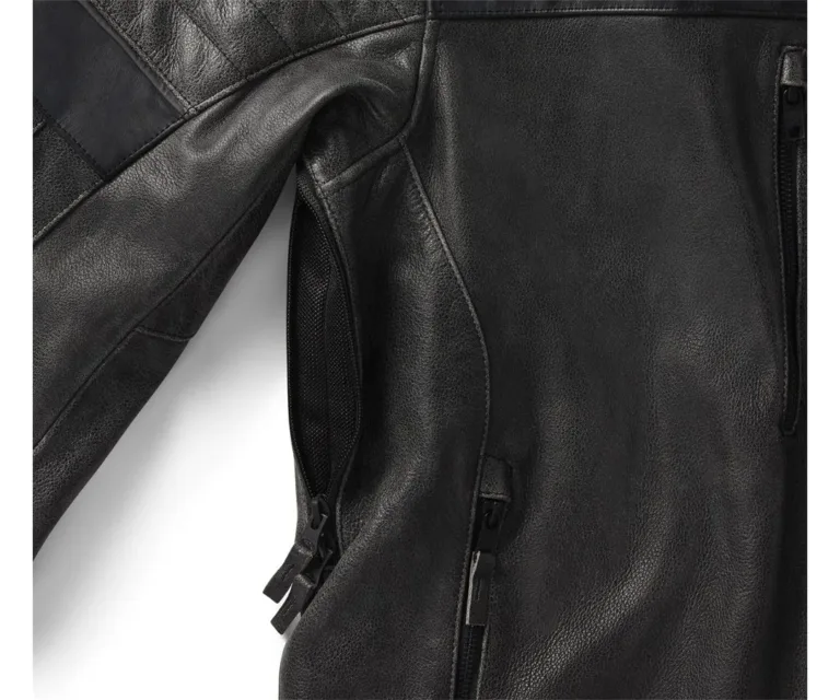 Harley-Davidson Men's H-D Passing Link III Leather Jacket in Harley Black, product image 4.