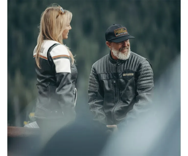 Harley-Davidson Men's H-D Passing Link III Leather Jacket in Harley Black, product image 5.