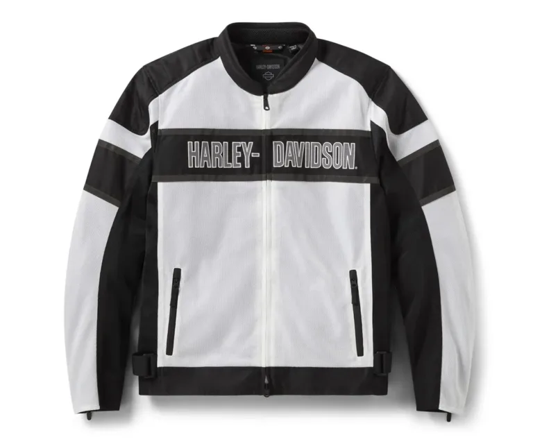 Harley-Davidson Men's H-D Trenton Mesh Riding Jacket in Colorblock - Birch & Harley Black, product image 1.