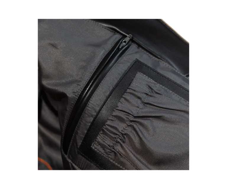 Pelle Pelle x FISLL City of Knicks jacket in Black / Orange / Royal - detail view 4
