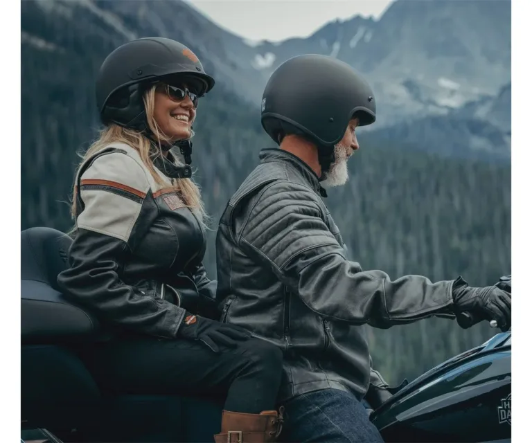 Harley-Davidson Women's H-D Miss Enthusiast III Leather Riding Jacket in Colorblock - Harley Black & Cloud Dancer, product image 7.
