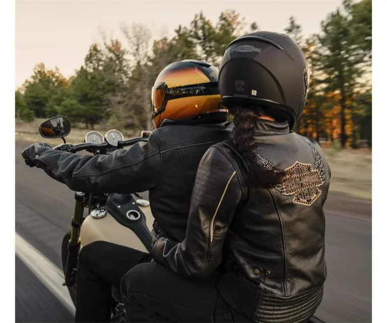 Harley-Davidson Women's Winged Bling Leather Riding Jacket in Harley Black, product image 12.